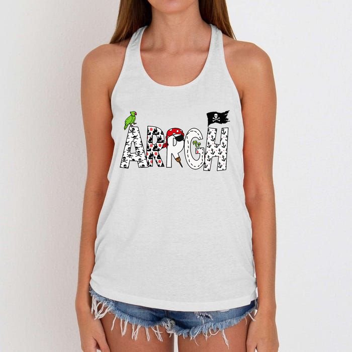 Fun Arrgh Pirate Style Pirate Costume Argh Pirate Women's Knotted Racerback Tank