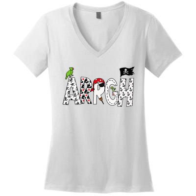 Fun Arrgh Pirate Style Pirate Costume Argh Pirate Women's V-Neck T-Shirt