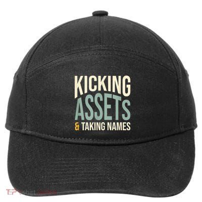 Funny Accounting Pun Kicking Assets And Taking Names 7-Panel Snapback Hat