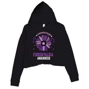 Fibromyalgia Awareness Purple Sunflower Fibro Fighter Gift Crop Fleece Hoodie