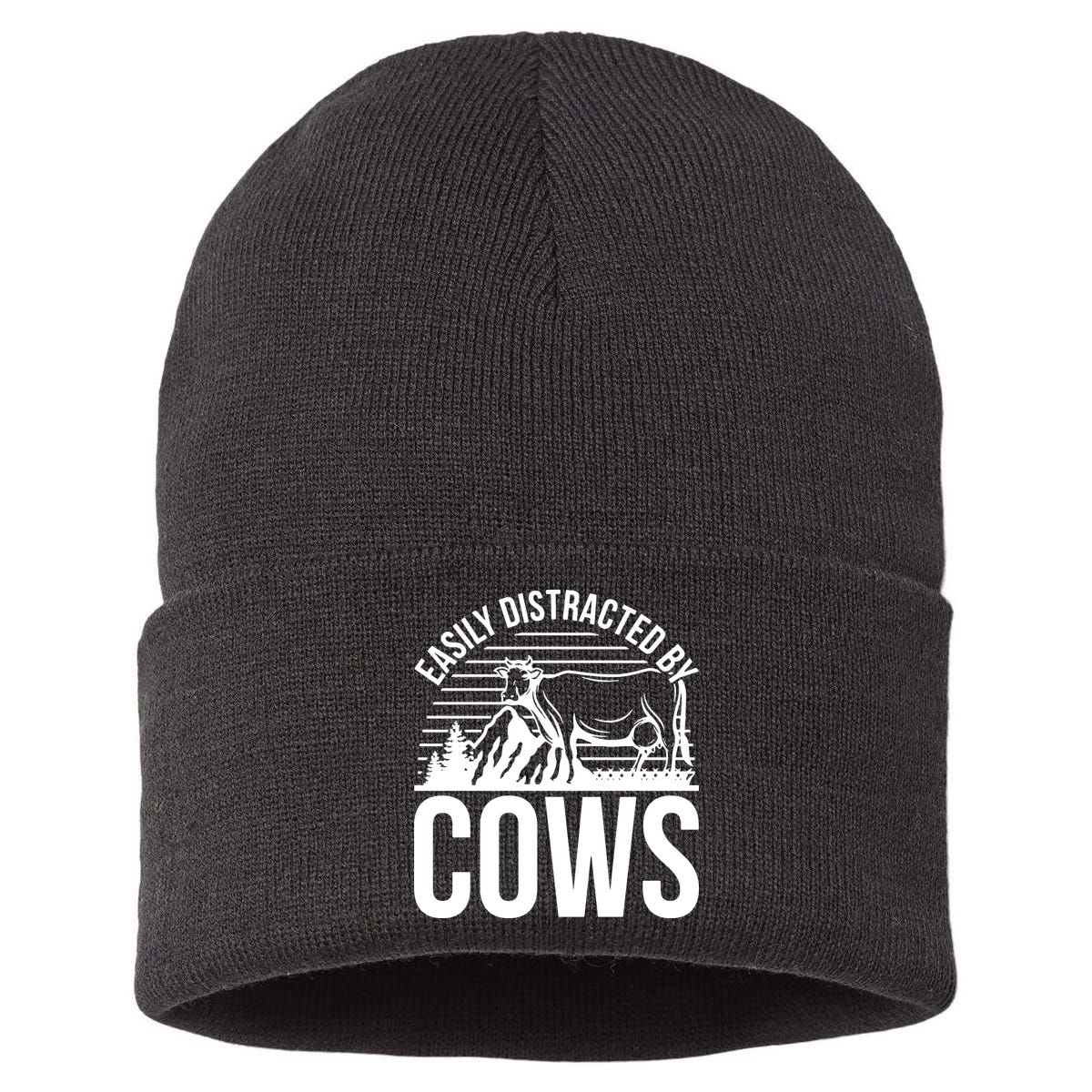 Farm Animal Pet Cow Sustainable Knit Beanie