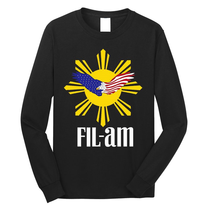 Fil Am Patriotic Wear For Filipino Americans Who Have Pride Long Sleeve Shirt