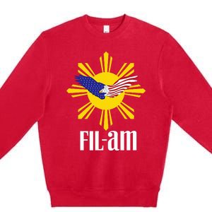 Fil Am Patriotic Wear For Filipino Americans Who Have Pride Premium Crewneck Sweatshirt