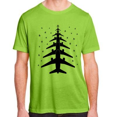 Funny Airplane Pilot Christmas Tree For Flying Aviatior Gift Adult ChromaSoft Performance T-Shirt