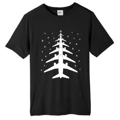 Funny Airplane Pilot Christmas Tree For Flying Aviatior Gift Tall Fusion ChromaSoft Performance T-Shirt