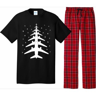 Funny Airplane Pilot Christmas Tree For Flying Aviatior Gift Pajama Set