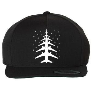 Funny Airplane Pilot Christmas Tree For Flying Aviatior Gift Wool Snapback Cap