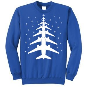 Funny Airplane Pilot Christmas Tree For Flying Aviatior Gift Sweatshirt