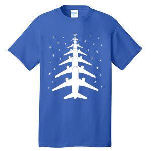 Funny Airplane Pilot Christmas Tree For Flying Aviatior Gift Tall T-Shirt