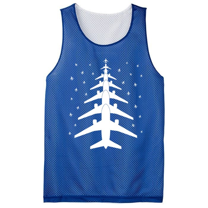 Funny Airplane Pilot Christmas Tree For Flying Aviatior Gift Mesh Reversible Basketball Jersey Tank