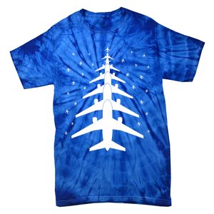 Funny Airplane Pilot Christmas Tree For Flying Aviatior Gift Tie-Dye T-Shirt