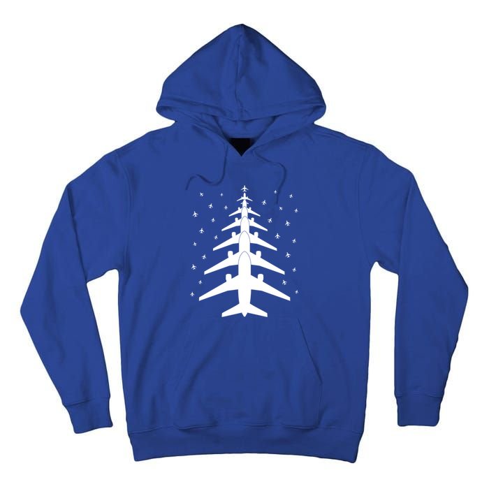 Funny Airplane Pilot Christmas Tree For Flying Aviatior Gift Tall Hoodie