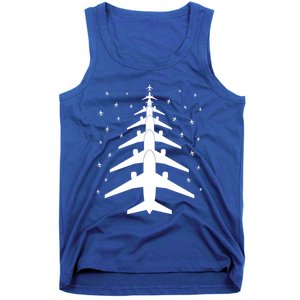 Funny Airplane Pilot Christmas Tree For Flying Aviatior Gift Tank Top