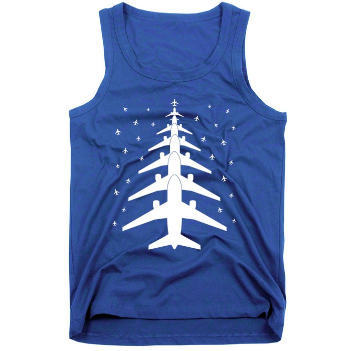 Funny Airplane Pilot Christmas Tree For Flying Aviatior Gift Tank Top