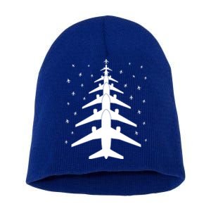 Funny Airplane Pilot Christmas Tree For Flying Aviatior Gift Short Acrylic Beanie