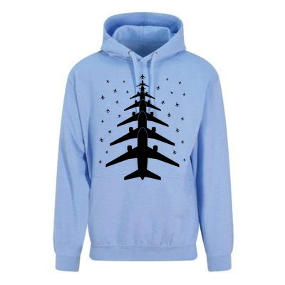 Funny Airplane Pilot Christmas Tree For Flying Aviatior Gift Unisex Surf Hoodie