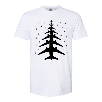 Funny Airplane Pilot Christmas Tree For Flying Aviatior Gift Softstyle CVC T-Shirt