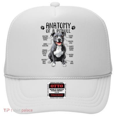 Funny Anatomy Pitbull Dog Cute Pittie Lover Pit Bull Owner High Crown Mesh Back Trucker Hat