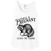 Feral And Pregnant Leave Me Alone Funny Pregnancy Humor Ladies Essential Tank