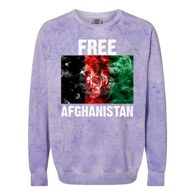 Free Afghanistan Pray For AFG Support Colorblast Crewneck Sweatshirt