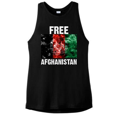 Free Afghanistan Pray For AFG Support Ladies PosiCharge Tri-Blend Wicking Tank