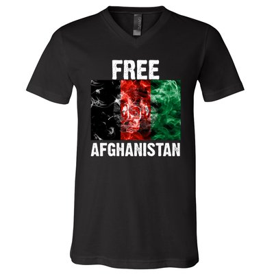 Free Afghanistan Pray For AFG Support V-Neck T-Shirt