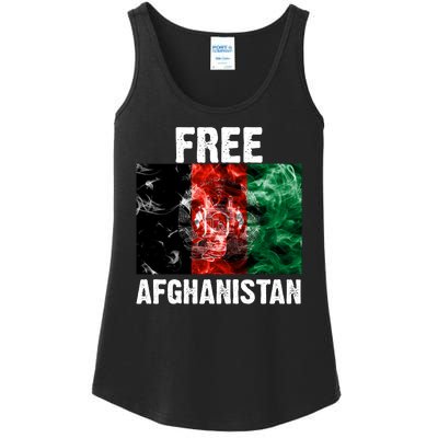 Free Afghanistan Pray For AFG Support Ladies Essential Tank