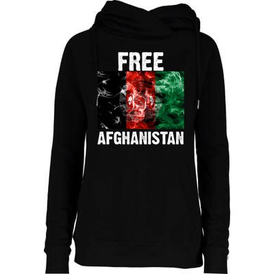 Free Afghanistan Pray For AFG Support Womens Funnel Neck Pullover Hood