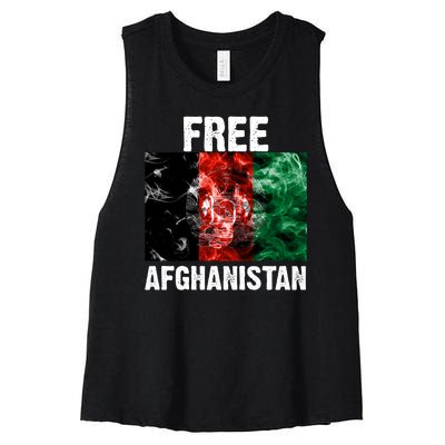 Free Afghanistan Pray For AFG Support Women's Racerback Cropped Tank