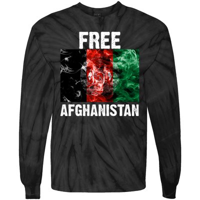 Free Afghanistan Pray For AFG Support Tie-Dye Long Sleeve Shirt