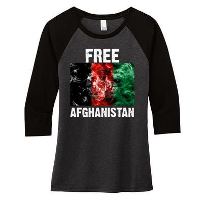 Free Afghanistan Pray For AFG Support Women's Tri-Blend 3/4-Sleeve Raglan Shirt