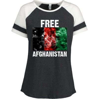 Free Afghanistan Pray For AFG Support Enza Ladies Jersey Colorblock Tee