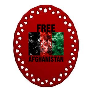 Free Afghanistan Pray For AFG Support Ceramic Oval Ornament