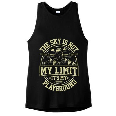 Funny Aviator Pilot Airplane Plane Aviation Gifts Ladies PosiCharge Tri-Blend Wicking Tank