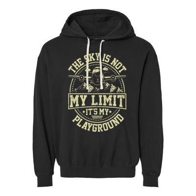 Funny Aviator Pilot Airplane Plane Aviation Gifts Garment-Dyed Fleece Hoodie