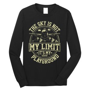 Funny Aviator Pilot Airplane Plane Aviation Gifts Long Sleeve Shirt