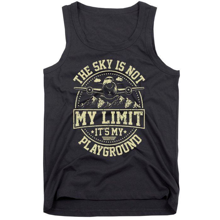 Funny Aviator Pilot Airplane Plane Aviation Gifts Tank Top