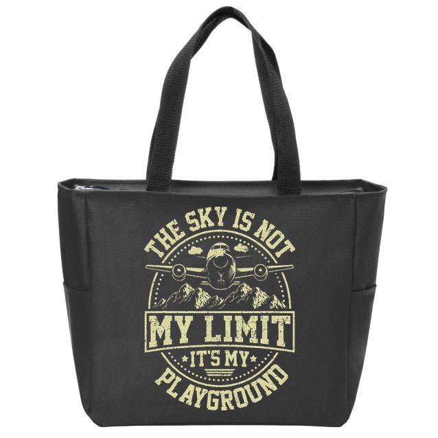 Funny Aviator Pilot Airplane Plane Aviation Gifts Zip Tote Bag