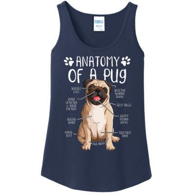 Funny Anatomy Pug Dog Pug Lover Ladies Essential Tank