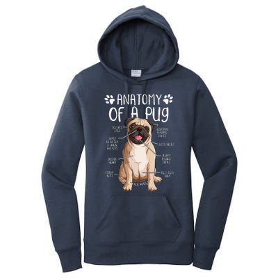 Funny Anatomy Pug Dog Pug Lover Women's Pullover Hoodie