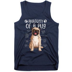 Funny Anatomy Pug Dog Pug Lover Tank Top