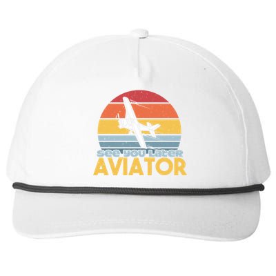 Funny Airplane Pilot Costume See You Later Aviator Pilot Meaningful Gift Snapback Five-Panel Rope Hat