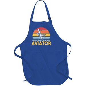 Funny Airplane Pilot Costume See You Later Aviator Pilot Meaningful Gift Full-Length Apron With Pockets