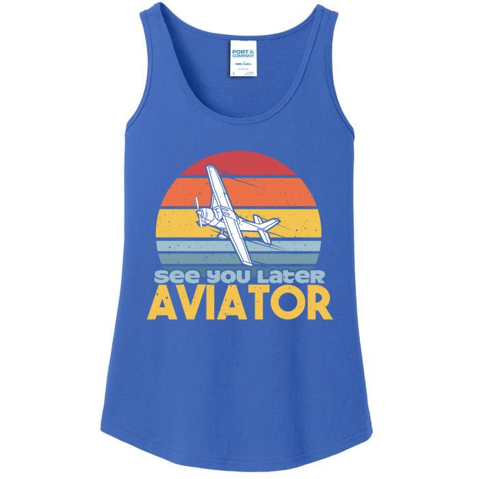 Funny Airplane Pilot Costume See You Later Aviator Pilot Meaningful Gift Ladies Essential Tank