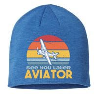 Funny Airplane Pilot Costume See You Later Aviator Pilot Meaningful Gift Sustainable Beanie