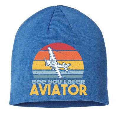 Funny Airplane Pilot Costume See You Later Aviator Pilot Meaningful Gift Sustainable Beanie