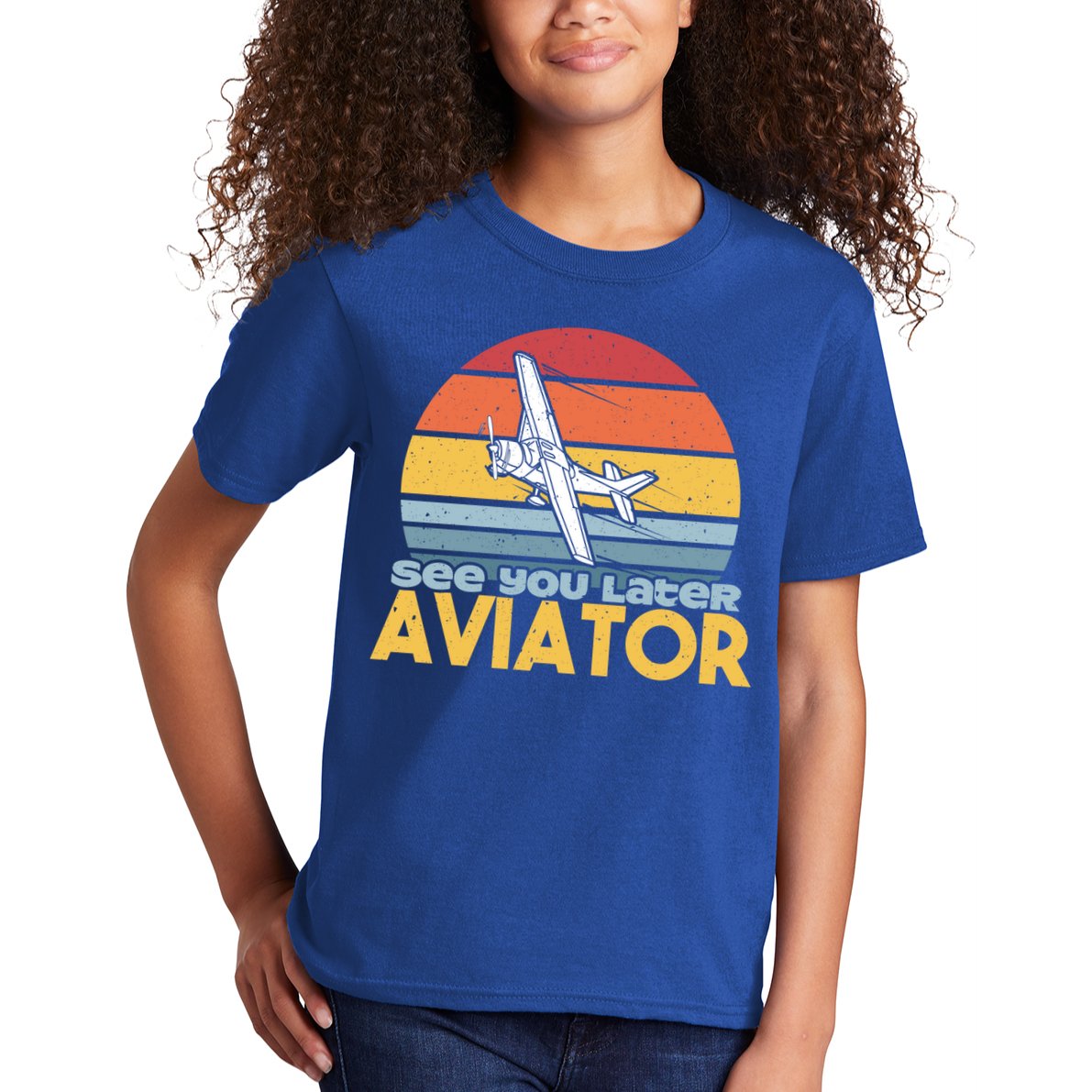 Funny Airplane Pilot Costume See You Later Aviator Pilot Meaningful Gift Kids T-Shirt