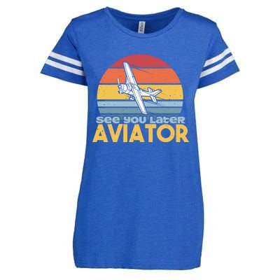 Funny Airplane Pilot Costume See You Later Aviator Pilot Meaningful Gift Enza Ladies Jersey Football T-Shirt