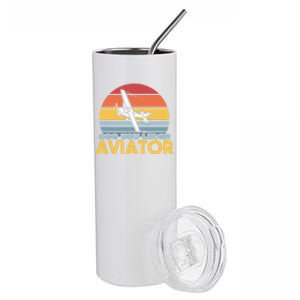 Funny Airplane Pilot Costume See You Later Aviator Pilot Meaningful Gift Stainless Steel Tumbler