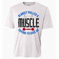 Funny Almost Pulled A Muscle Trying To Give A AF Cooling Performance Crew T-Shirt